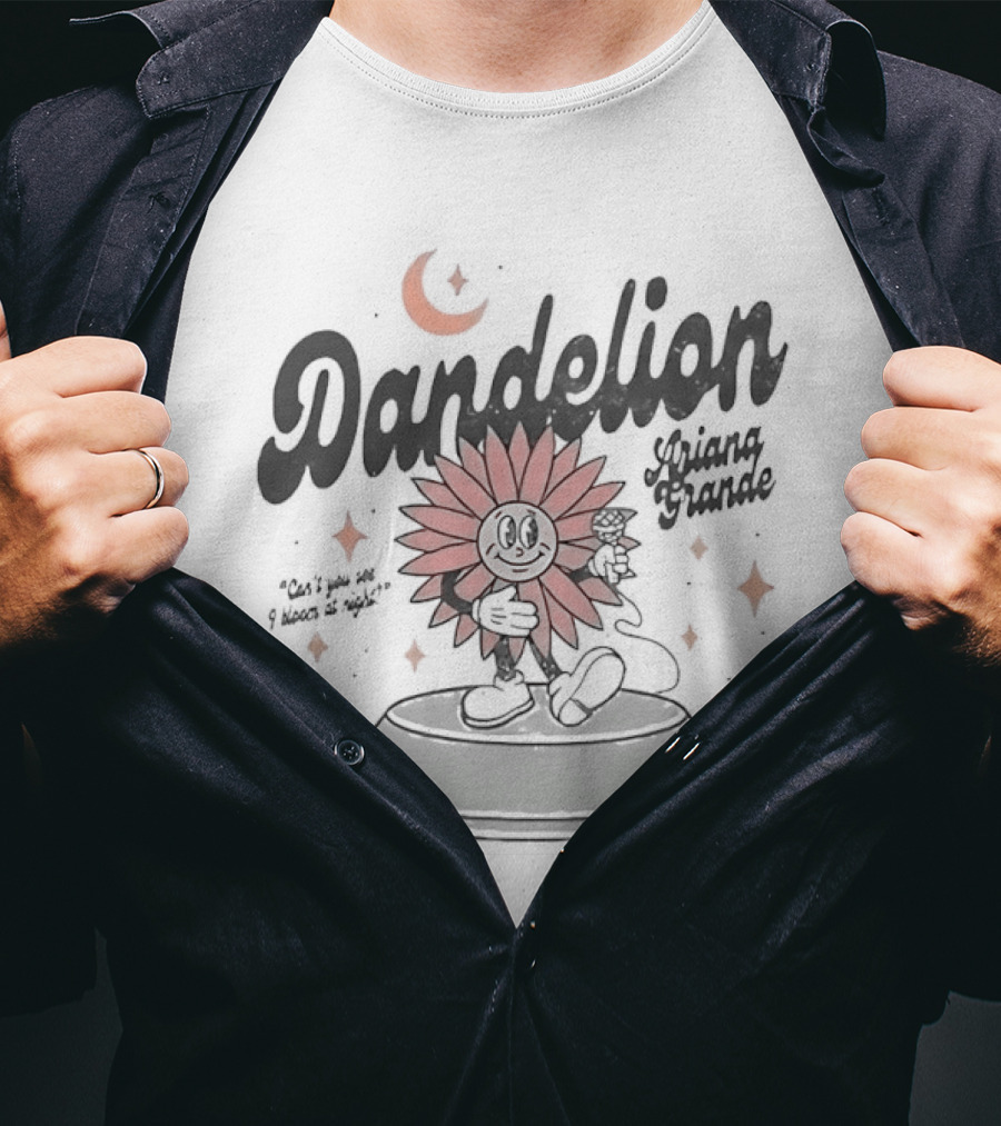 Ariana Grande Dandelion Bloom At Night Moonlit Flower T-Shirt