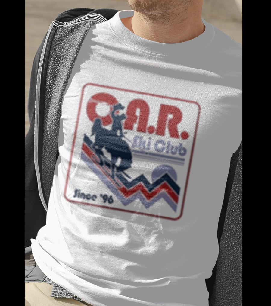 O.A.R. Ski Club Since 1996 Retro Design With Skier And Sun Motif T-Shirt