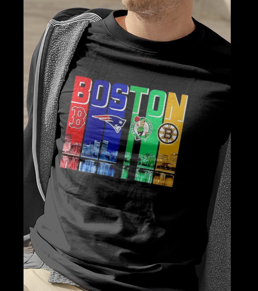 Boston Red Sox New England Patriots Celtics Bruins Mashup Sports Boston T-Shirt