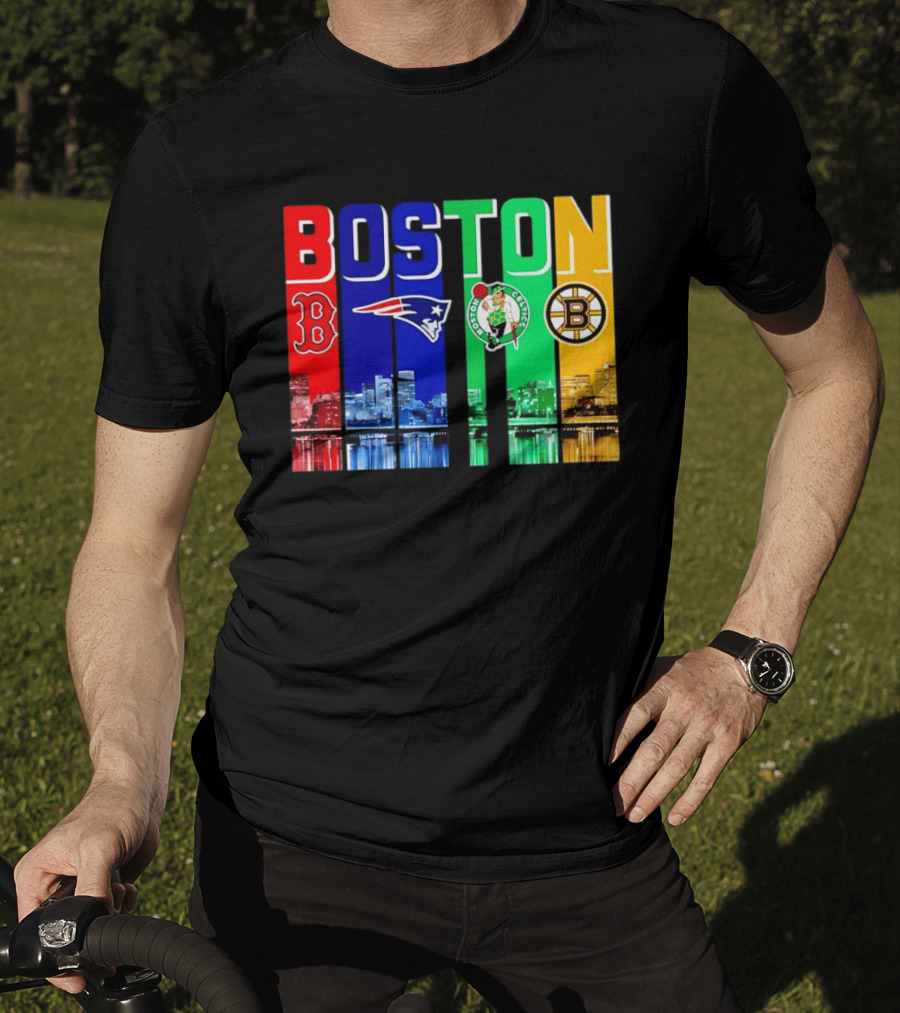 Boston Red Sox New England Patriots Celtics Bruins Mashup Sports Boston T-Shirt