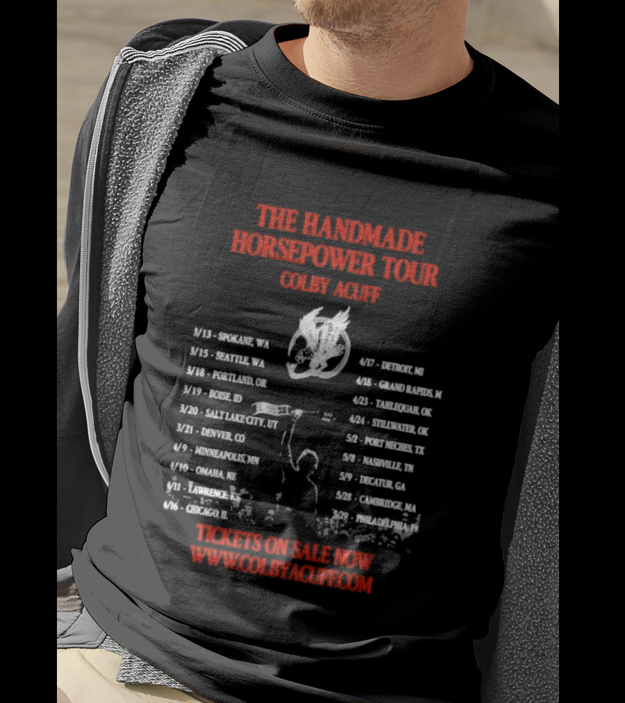 Colby Acuff The Handmade Horsepower Tour Dates 2026 Tickets On Sale Now T-Shirt