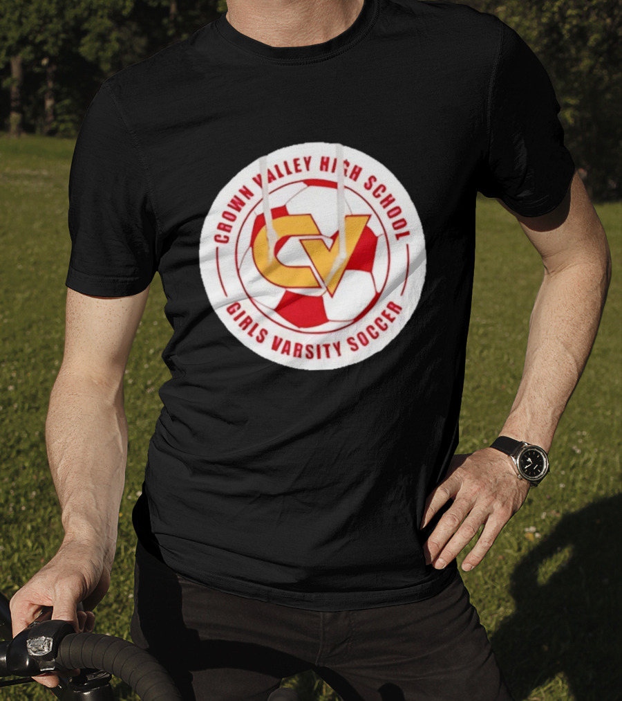 Crown Valley High School CV Girls Varsity Soccer Logo Soccer Ball T-Shirt