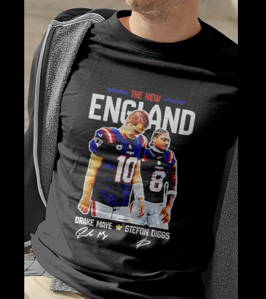 Drake Maye Stefon Diggs New England Football T-Shirt