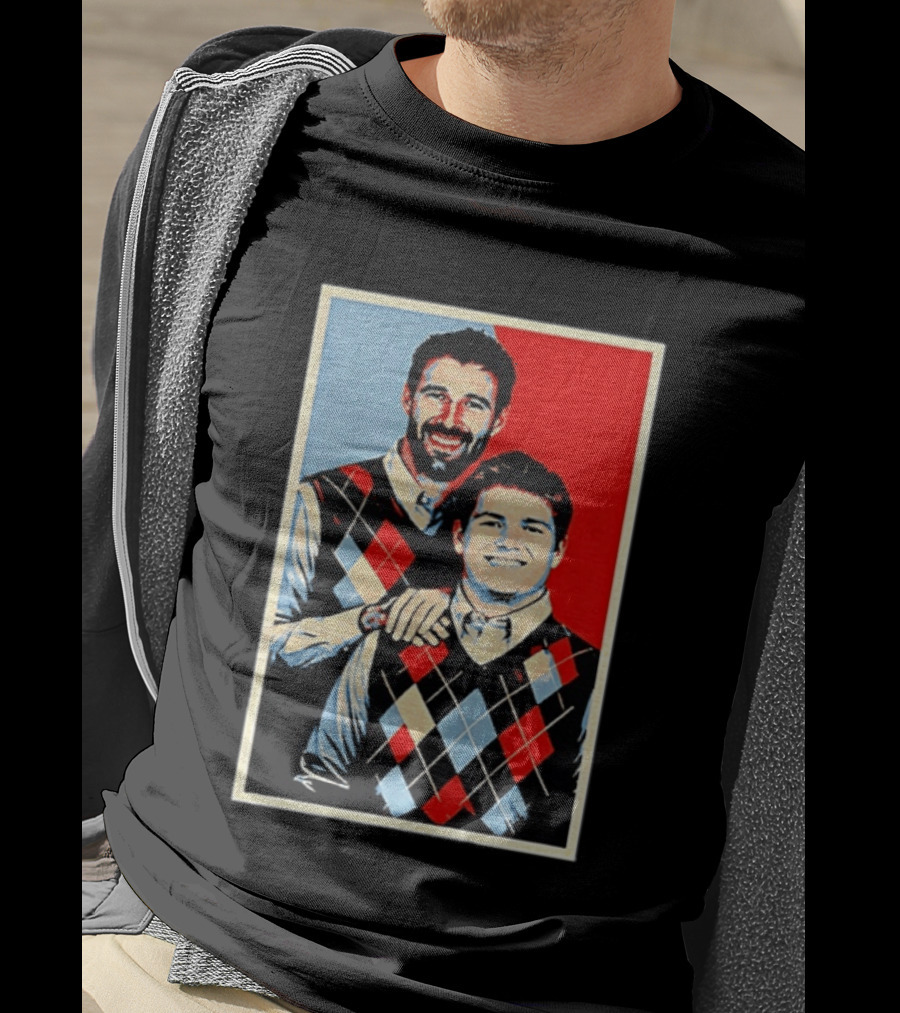 Mike Vrabel Drake Maye New England Patriots Football Hope Iconic Argyle Sweater T-Shirt