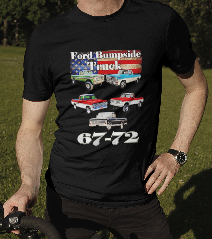 Ford Bumpside Truck 67 72 American Flag Classic Pickup Collection T-Shirt