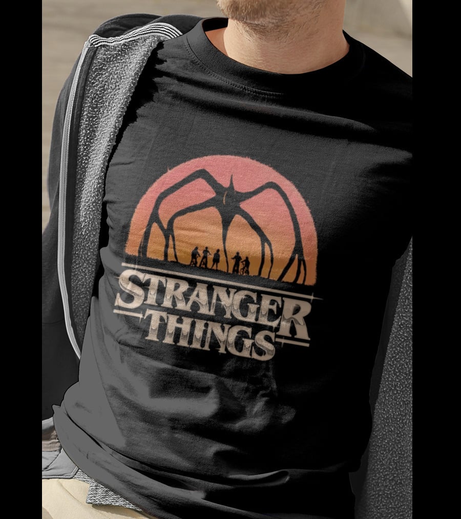 Stranger Things Mind Flayer Sunset Silhouette Scene T-Shirt