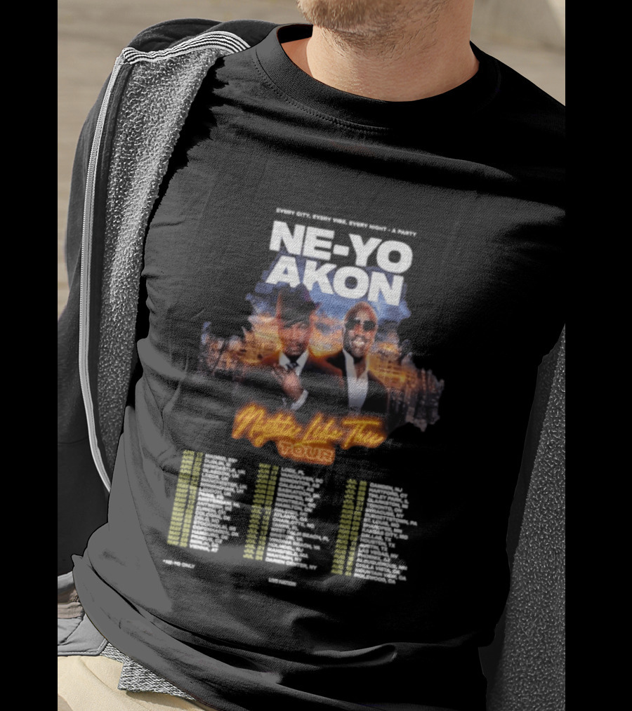 Ne Yo Akon Nights Like This Tour 2026 Dates City Skyline T-Shirt
