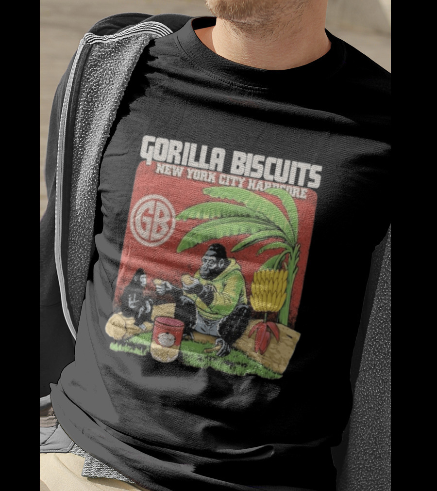 Gorilla Biscuits New York City Hardcore GB Logo Banana Tree Scene T-Shirt