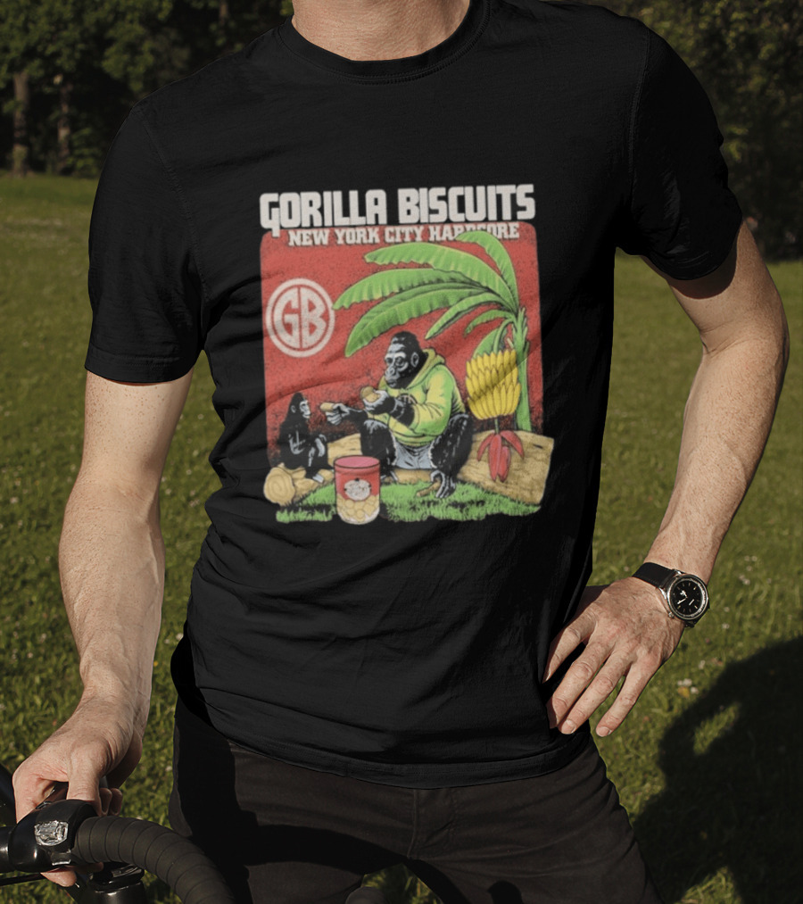 Gorilla Biscuits New York City Hardcore GB Logo Banana Tree Scene T-Shirt
