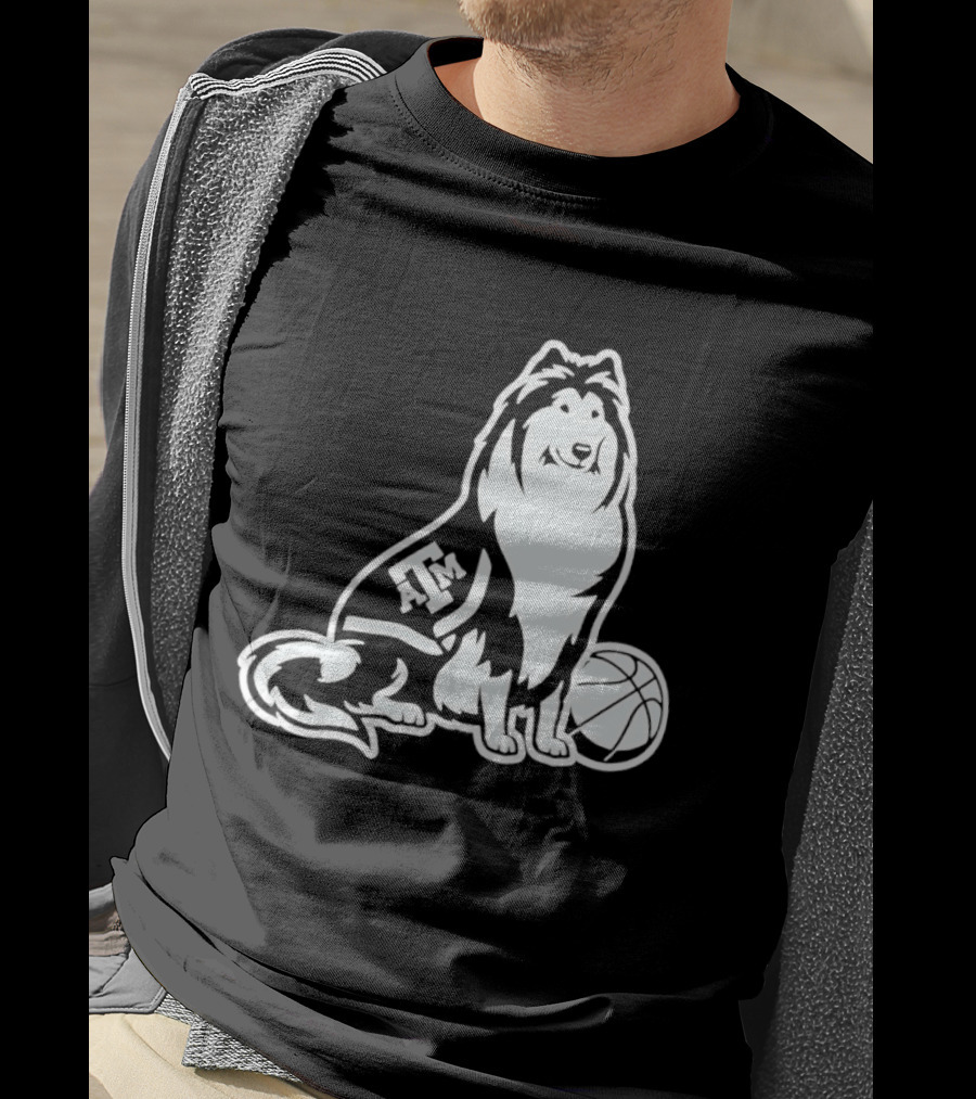 Texas A&M Reveille Basketball Mascot Aggies T-Shirt