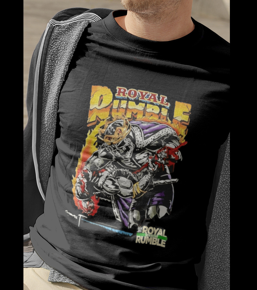 Royal Rumble Riyadh Boulevard Skeleton Crown Flame T-Shirt