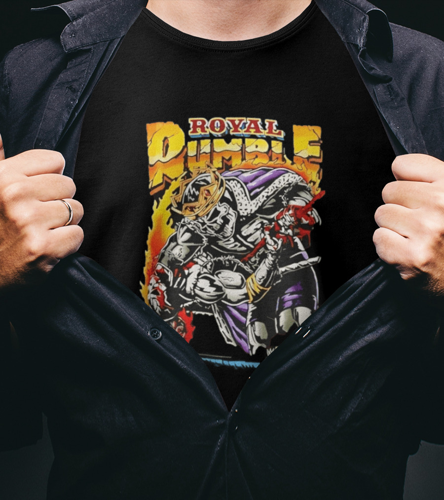 Royal Rumble Riyadh Boulevard Skeleton Crown Flame T-Shirt