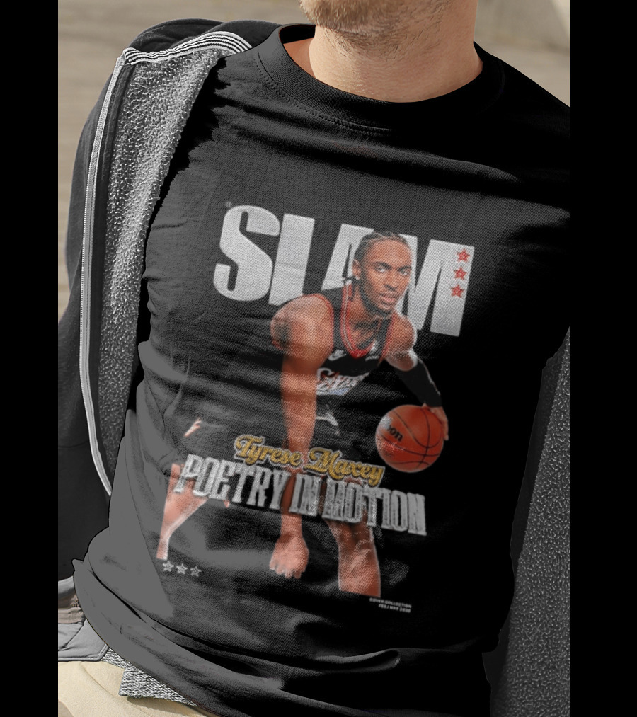 Slam Tyrese Maxey Poetry In Motion Basketball Sports Enthusiasts T-Shirt