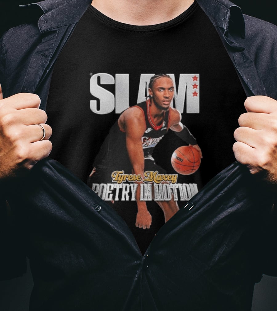 Slam Tyrese Maxey Poetry In Motion Basketball Sports Enthusiasts T-Shirt