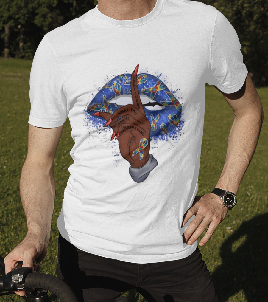 Love Support Acceptance Don't Judge What You Don't Understand Autism Awareness Ribbon T-Shirt