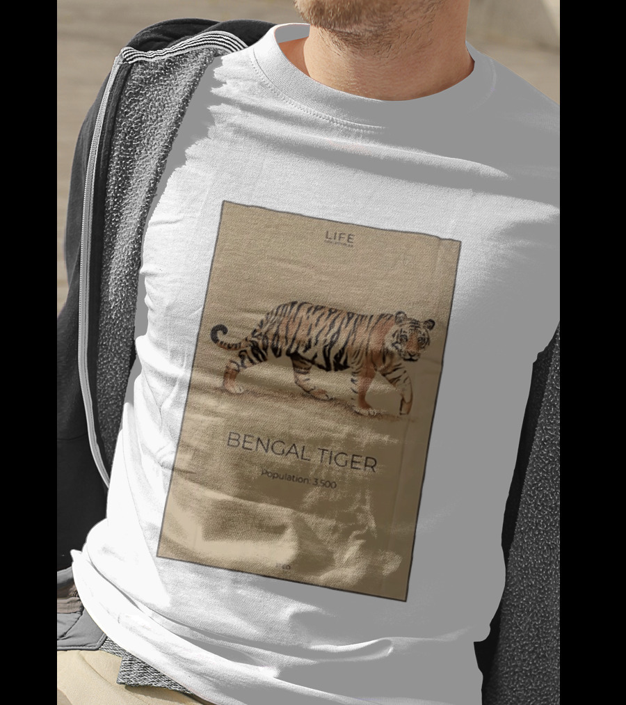 Life Collections Bengal Tiger Population 3,500 1st Ed T-Shirt
