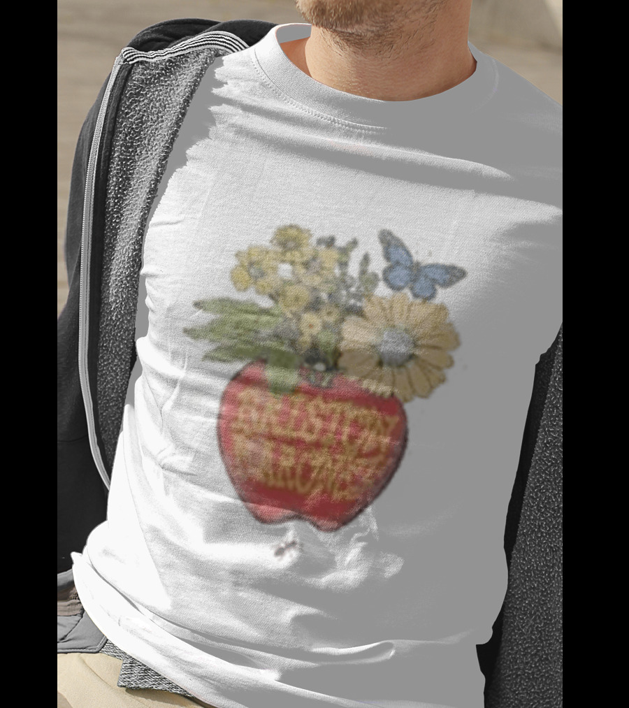 Briston Maroney Apple Flowers And Butterfly T-Shirt