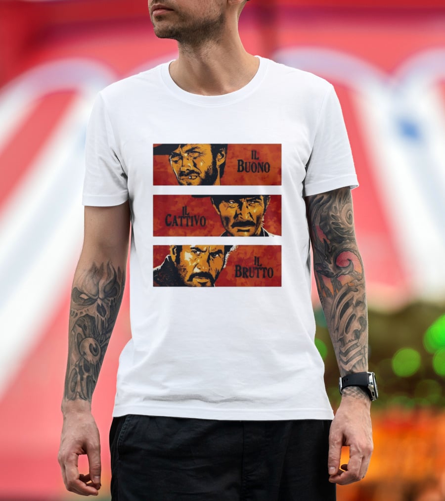 IL Buono IL Brutto IL Cattivo Spaghetti Western Iconic Characters T-Shirt