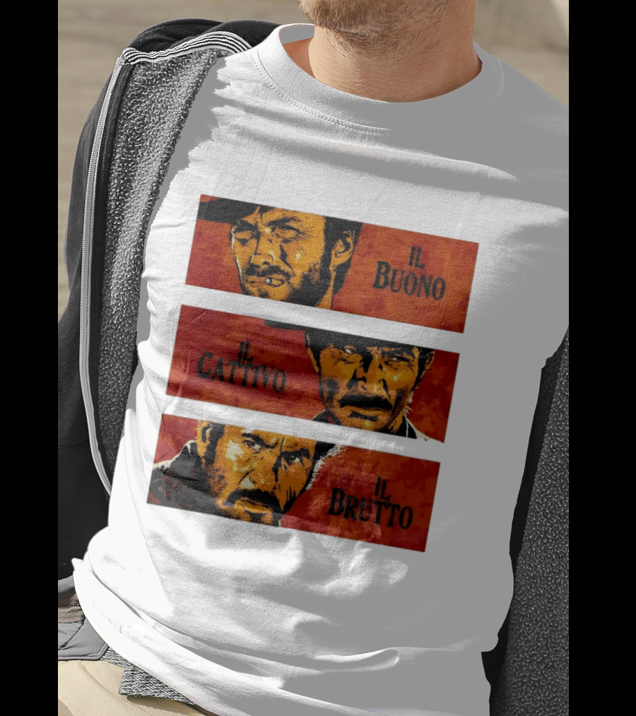 IL Buono IL Brutto IL Cattivo Spaghetti Western Iconic Characters T-Shirt