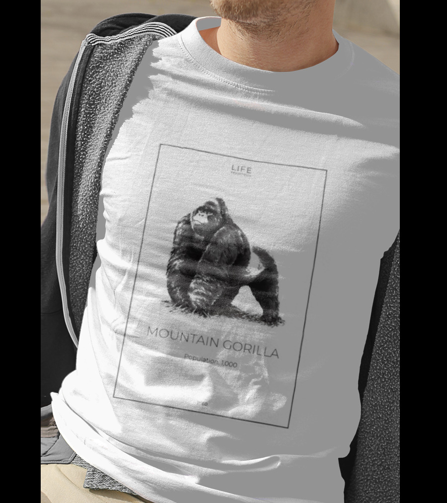 Mountain Gorilla Population 1000 Conservation Awareness Wildlife T-Shirt