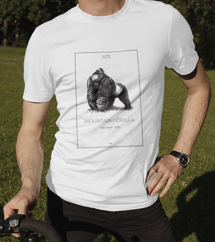 Mountain Gorilla Population 1000 Conservation Awareness Wildlife T-Shirt