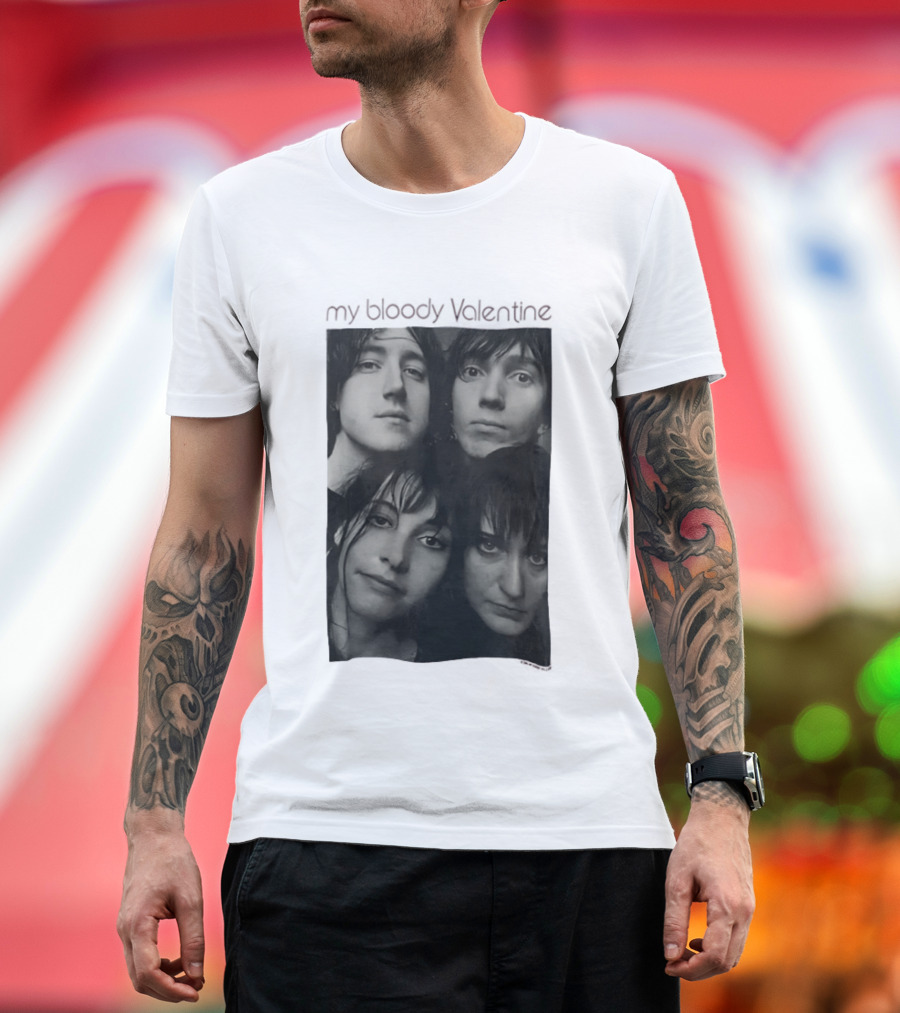 My Bloody Valentine Kevin Shields Bilinda Butcher Colm O'Ciosoig Deb Googe Vintage Band Photo T-Shirt