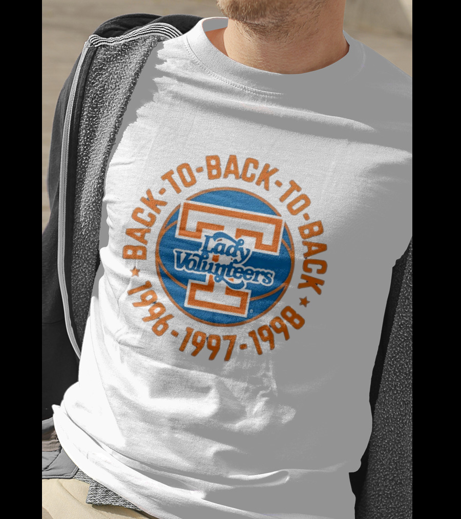 Tennessee Lady Volunteers Back To Back Champions 1996 1997 1998 T-Shirt