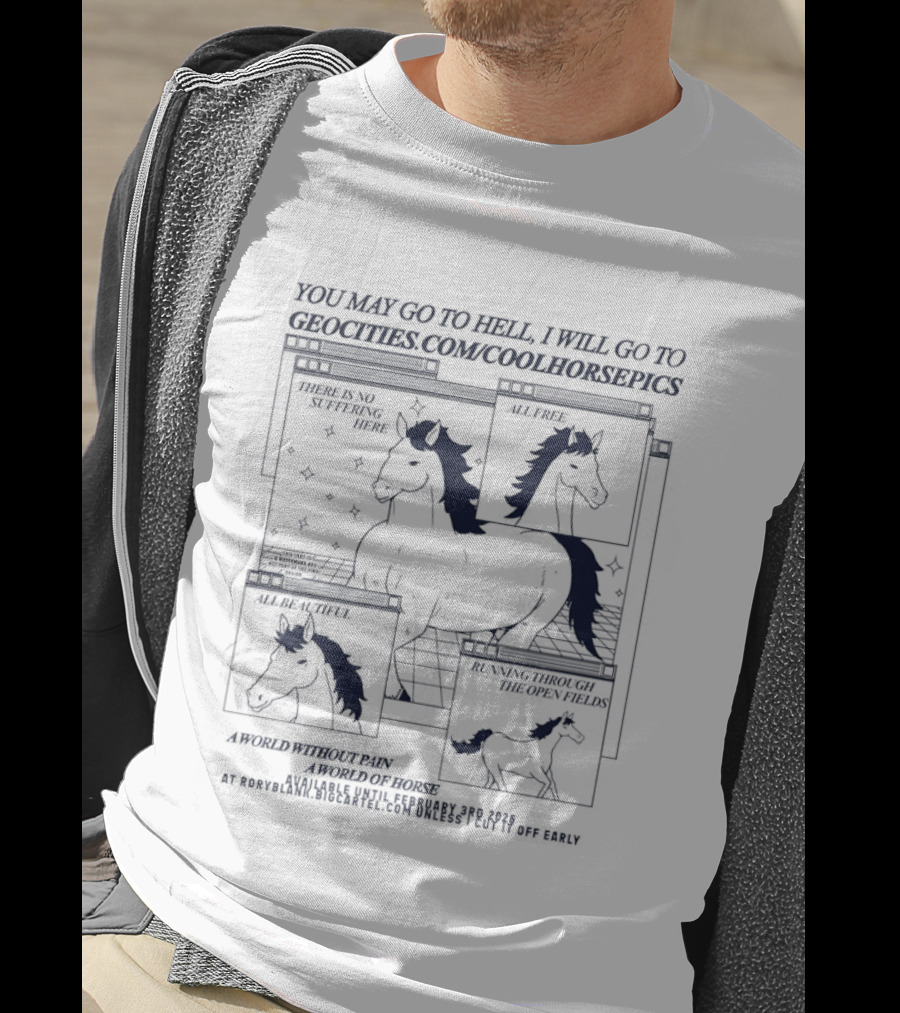 You May Go To Hell I Will Go To Groovers Comic Cool Horses T-Shirt