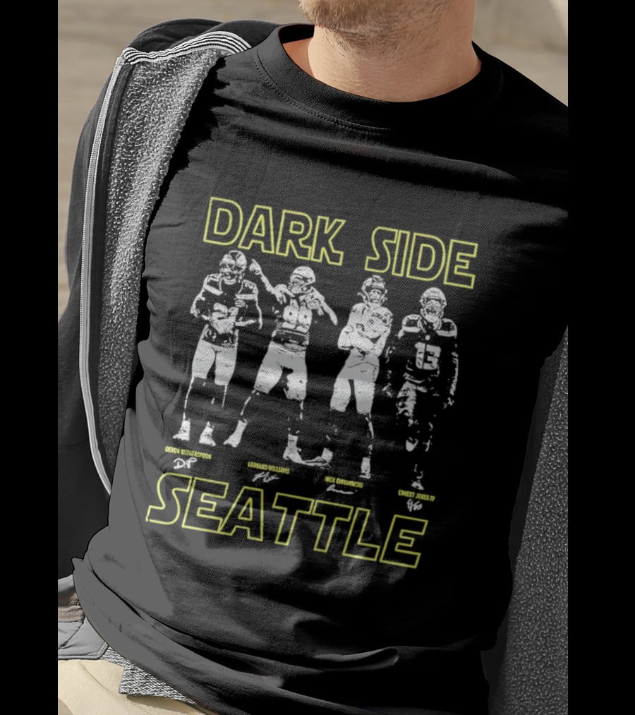 Dark Side Defense Seattle Seahawks Signatures T-Shirt