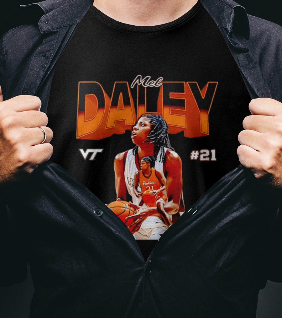 Mel Daley 21 VT Hokies Women's Basketball T-Shirt