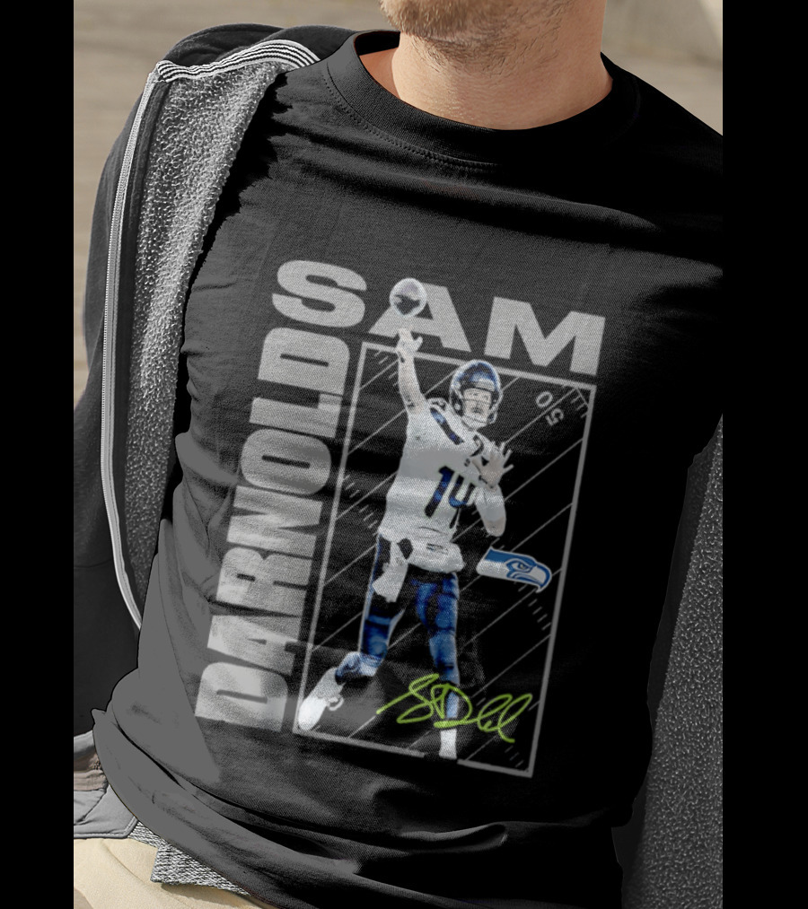 Darnold SAM Seattle Seahawks 14 Football Player Action T-Shirt