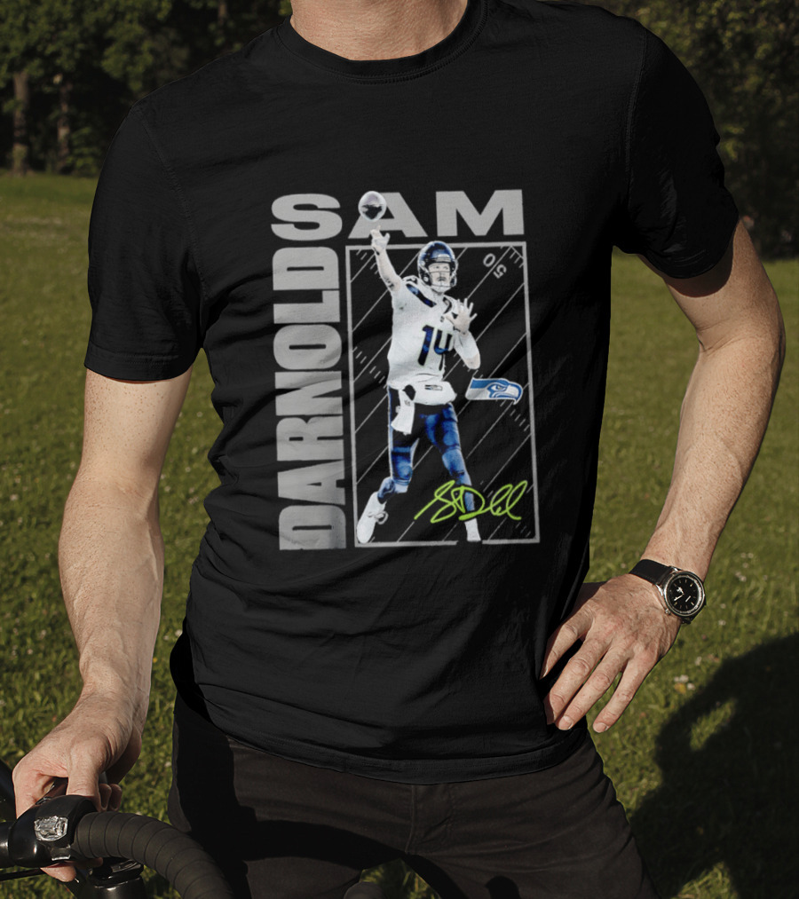 Darnold SAM Seattle Seahawks 14 Football Player Action T-Shirt