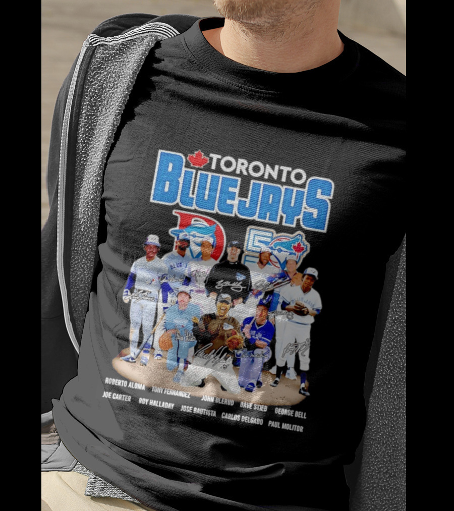 Toronto Blue Jays Alomar Fernandez Olerud Stieb Bell Carter Halladay Bautista Delgado Molitor Signatures MLB Legends T-Shirt