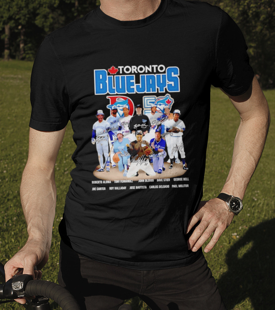 Toronto Blue Jays Alomar Fernandez Olerud Stieb Bell Carter Halladay Bautista Delgado Molitor Signatures MLB Legends T-Shirt