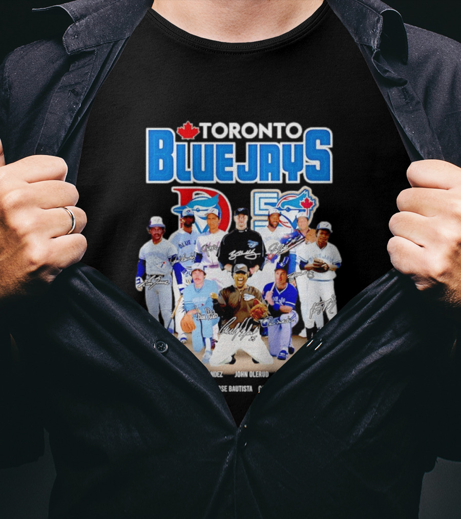 Toronto Blue Jays Alomar Fernandez Olerud Stieb Bell Carter Halladay Bautista Delgado Molitor Signatures MLB Legends T-Shirt