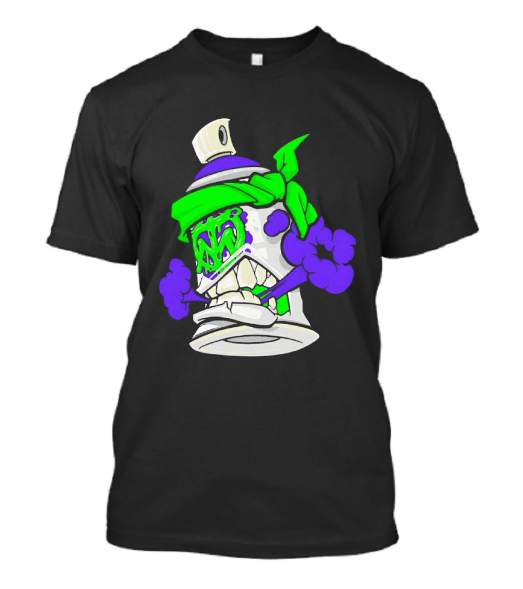 Trey Miguel Graffiti Spray Paint Can Cartoon Bandana T-Shirt
