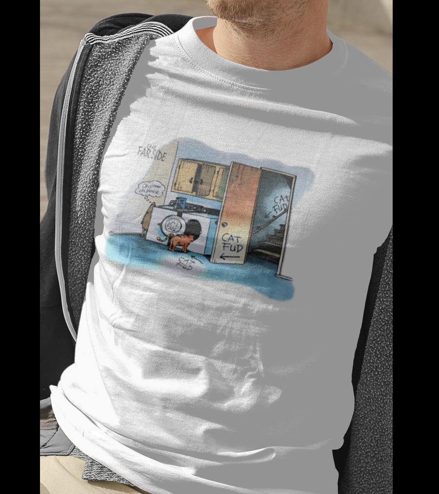 The Far Side Cat Fud Dog Trap Cartoon T-Shirt