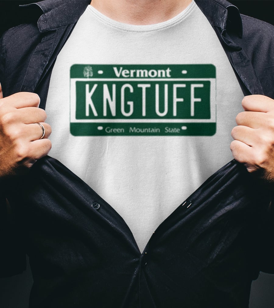 Vermont KNGTUFF License Plate T-Shirt
