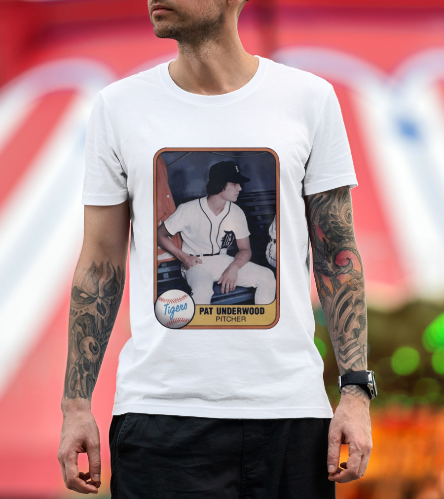 Tigers Pat Underwood Pitcher Baseball Card T-Shirt