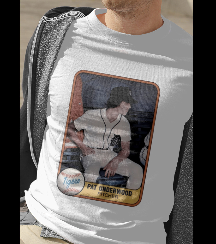 Tigers Pat Underwood Pitcher Baseball Card T-Shirt