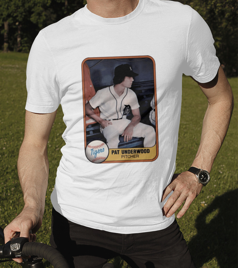 Tigers Pat Underwood Pitcher Baseball Card T-Shirt