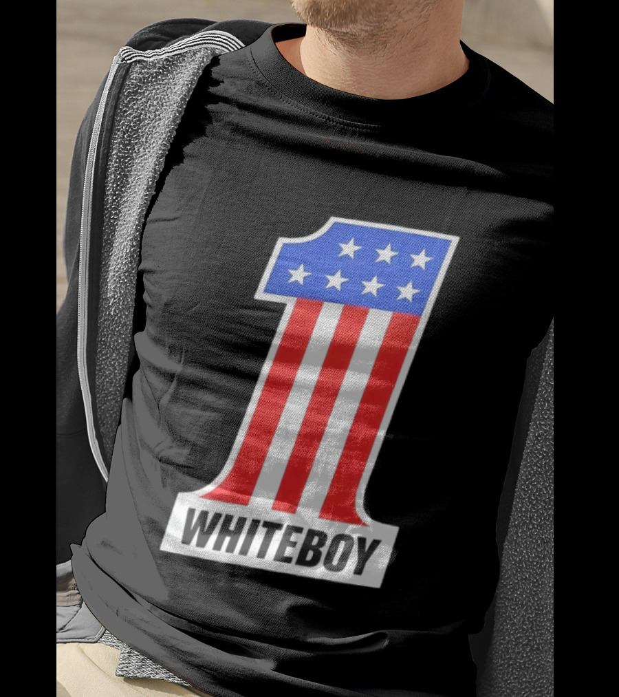 Number 1 Whiteboy Stars Stripes USA Flag T-Shirt