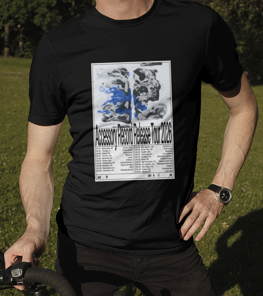 Accessory Record Release Tour 2026 North America Cactus Club Johnny Brenda's 7th St Entry Fox Cabaret Barboza Casbah T-Shirt