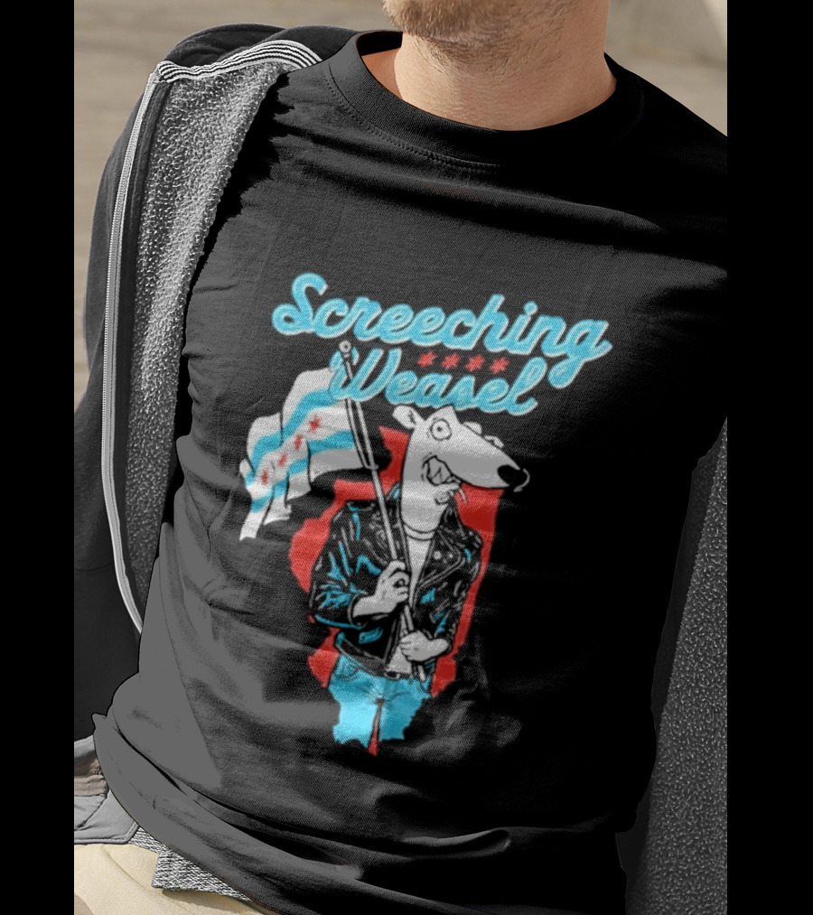 Screeching Weasel Chicago Flag Punk T-Shirt