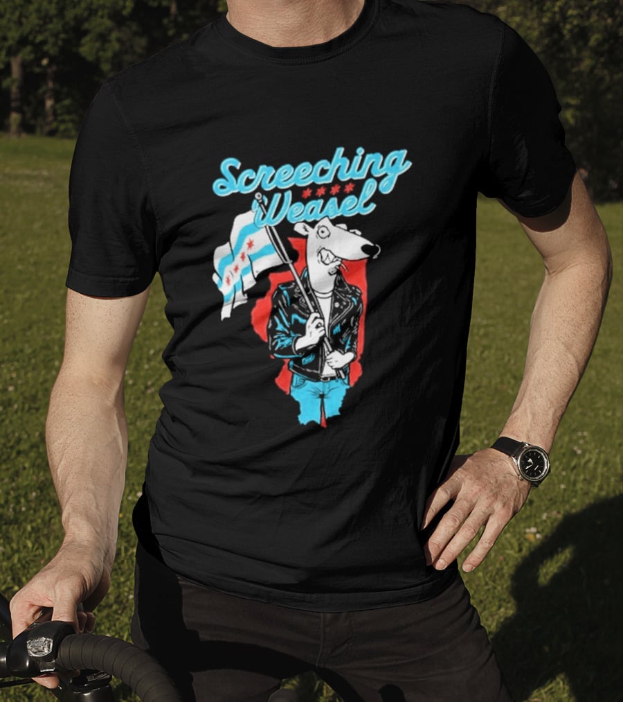 Screeching Weasel Chicago Flag Punk T-Shirt