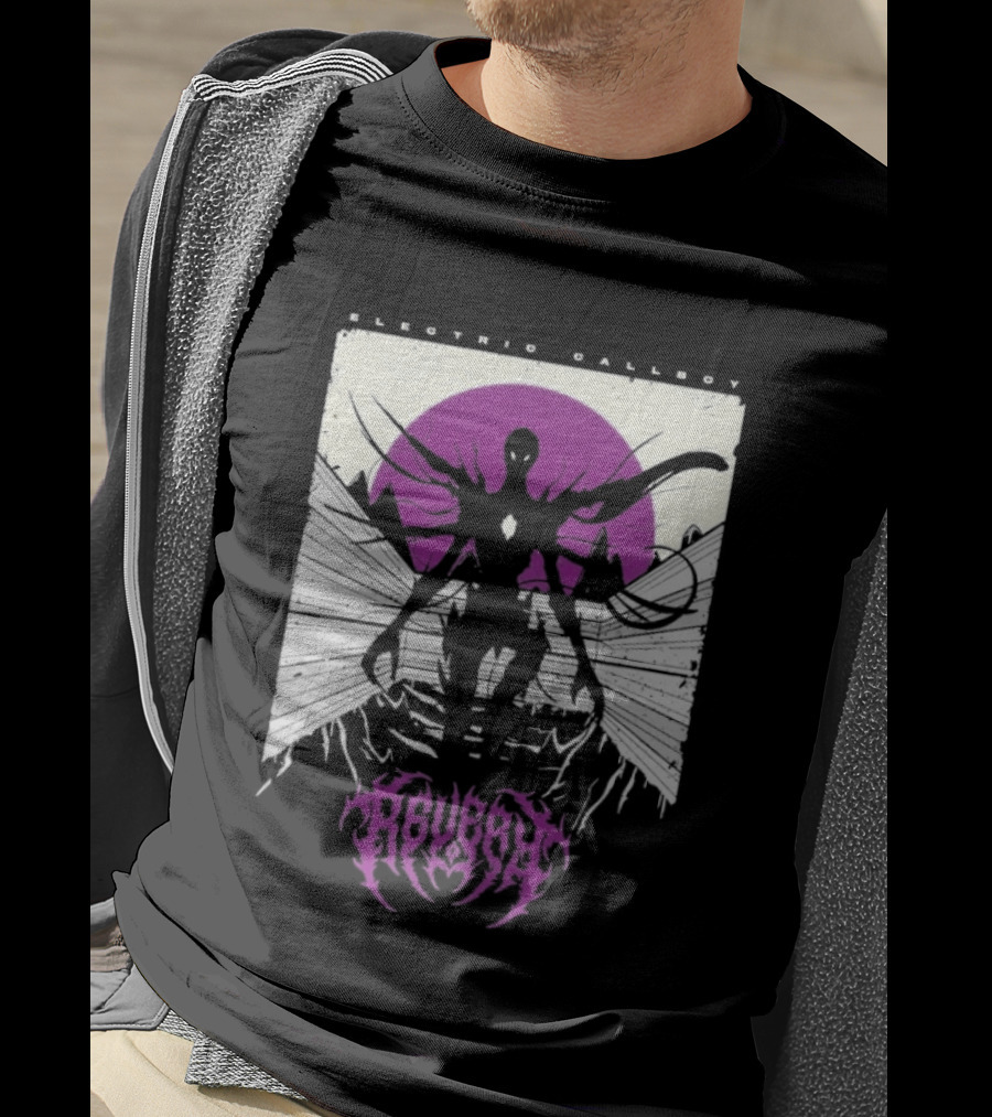 Electric Callboy Revery Creature Monster Skeleton Neon Pink Sunburst T-Shirt
