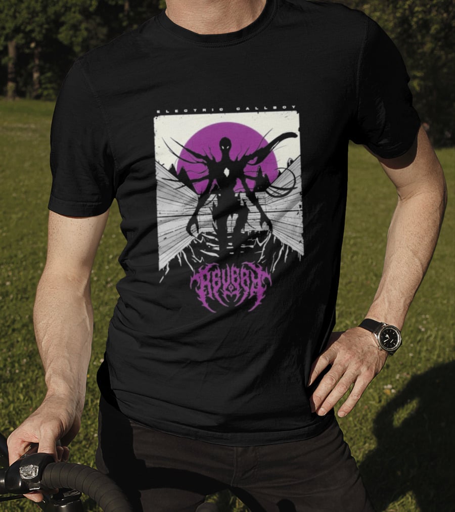 Electric Callboy Revery Creature Monster Skeleton Neon Pink Sunburst T-Shirt