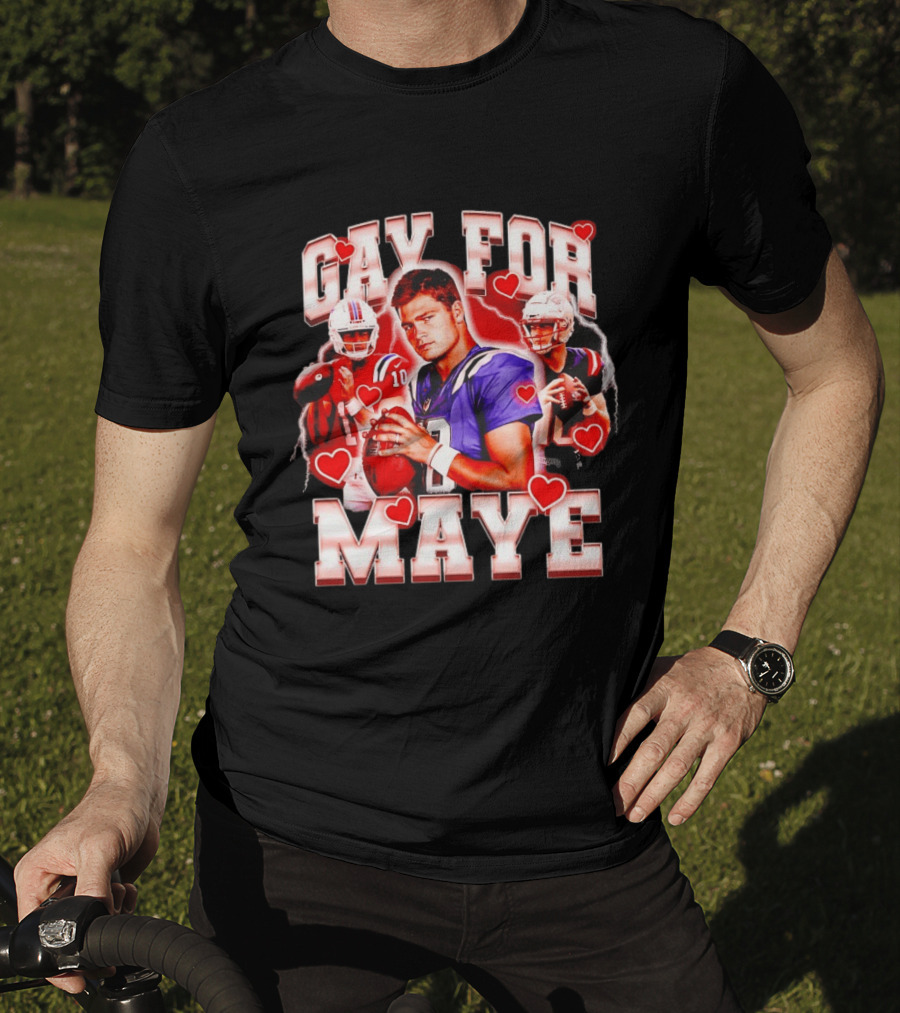 Gay For Maye Football Hearts Player T-Shirt
