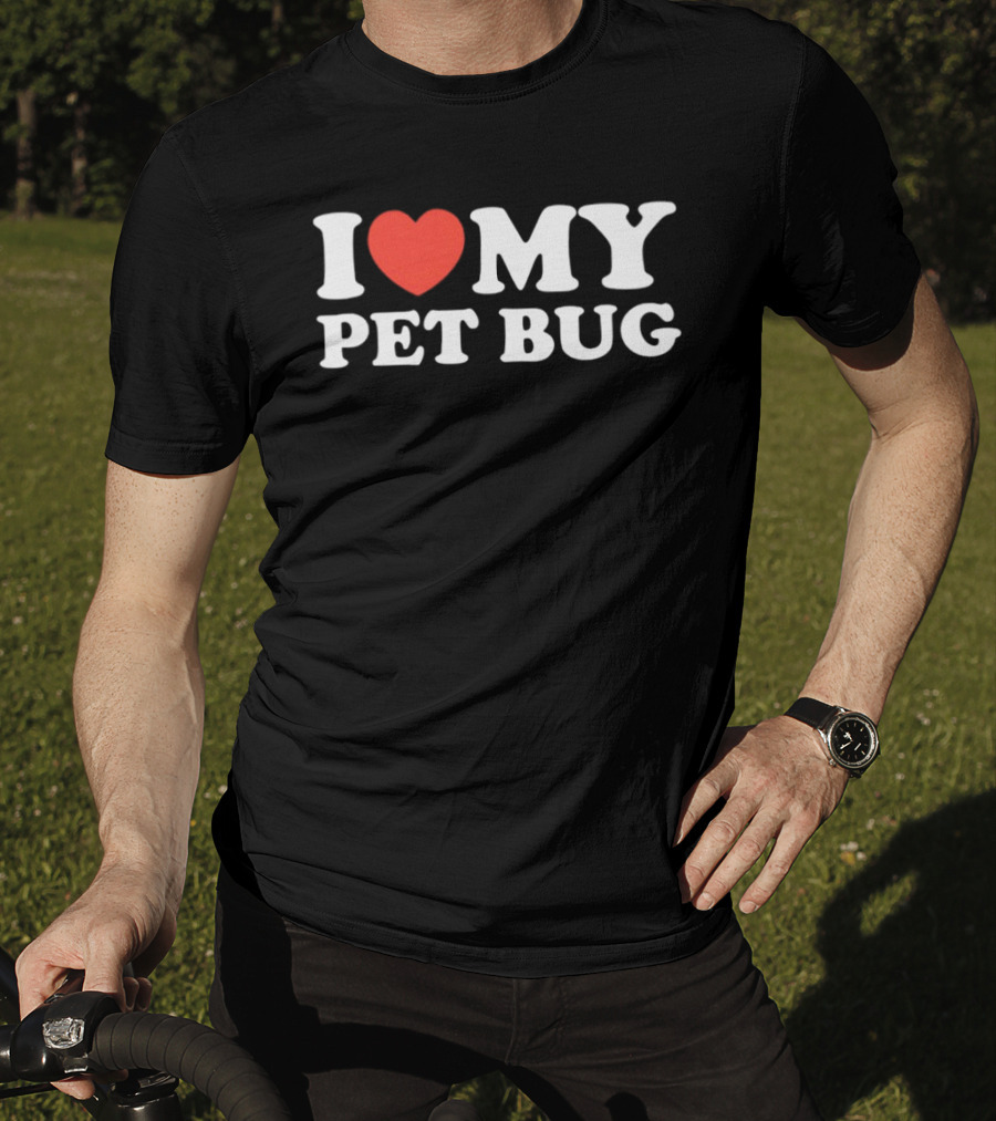 I Heart My Pet Bug Red Heart T-Shirt