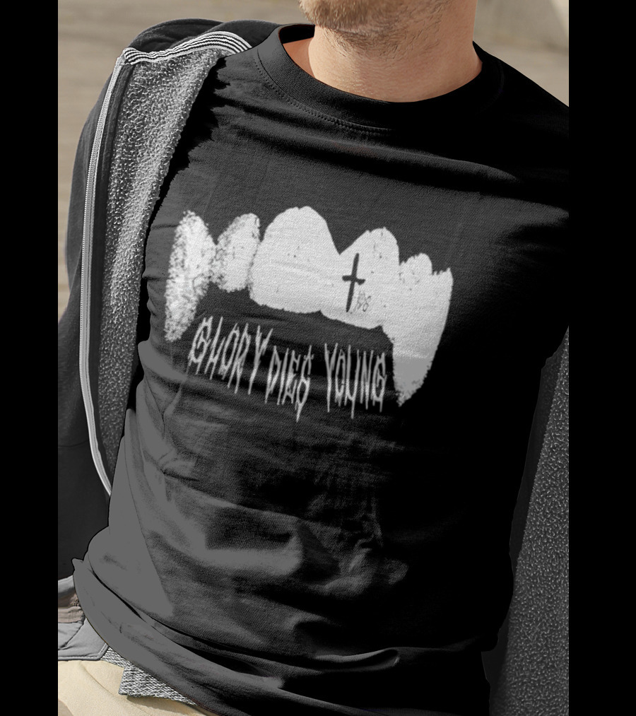 YDG Fang Glory Dies Young Teeth Graphic Cross T-Shirt